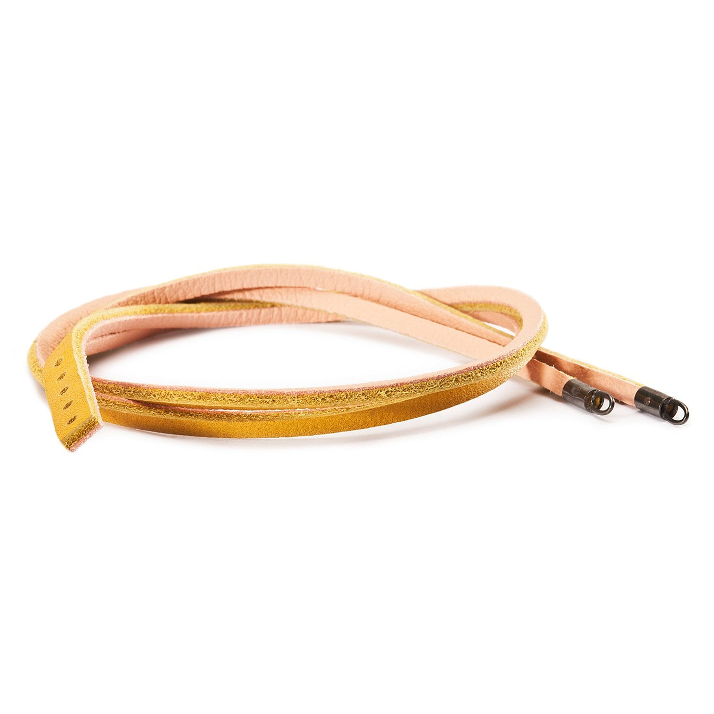 Leather Bracelet Yellow/Light Pink
